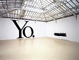 Haim Steinbach yo 1991 text in matte black latex p...