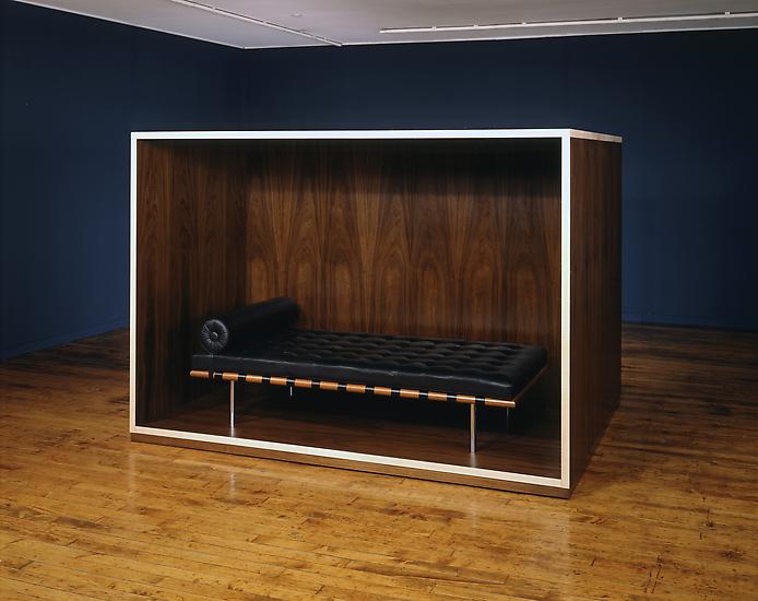 Haim Steinbach Untitled (daybed, coffin) 1989 waln...
