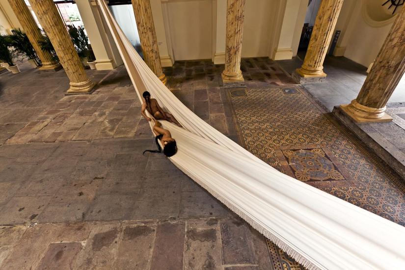 Laura Lima Hammock+Hair (M=f/ W=f) 2010 Man and wo...