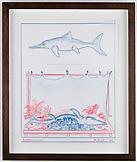 Mark DION Ichthyosaurus 2003 Pencil and colored pe...