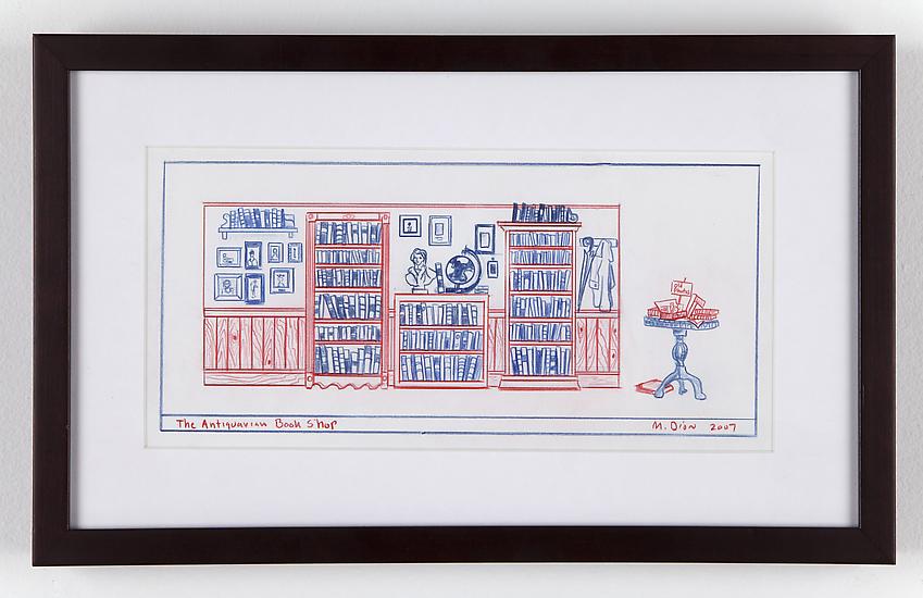 Mark DION The Antiquarian Bookshop 2007 colored pe...