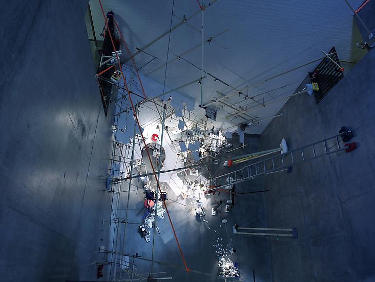 Sarah Sze Just Now Dangled Still 2008 mixed media...