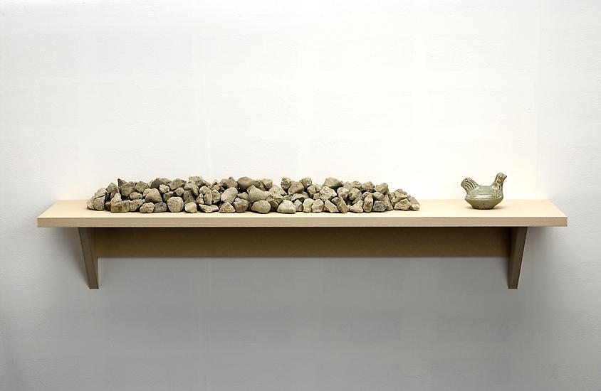 Haim Steinbach Untitled (rocks, bird) 2006 MDF she...