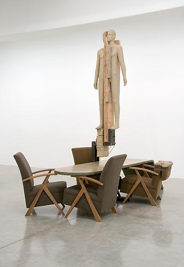Mark Manders Livingroom Scene with Enlarged Chairs...
