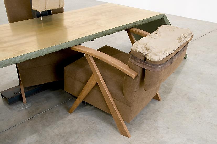 Mark Manders Livingroom Scene with Enlarged Chairs...