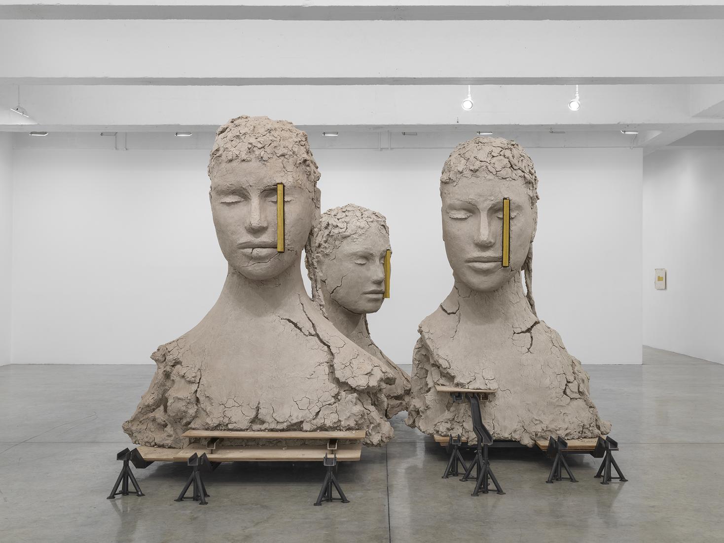 Mark MANDERS Composition with Four Yellow Vertical...