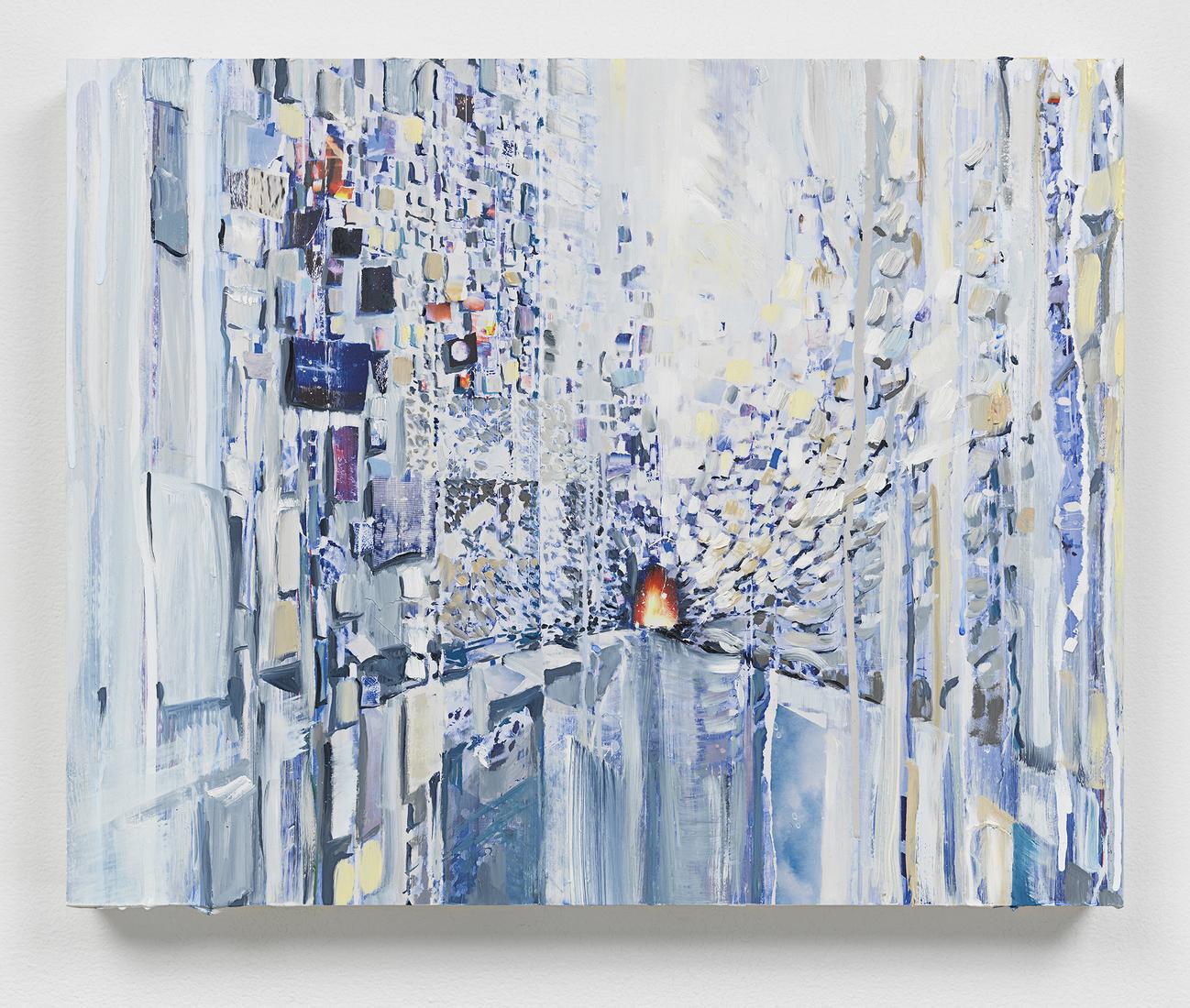 This is an image of Sarah Sze's painting called Th...