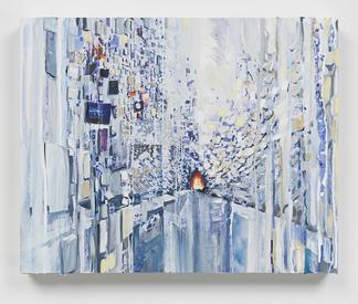 This is an image of Sarah Sze's painting called Th...
